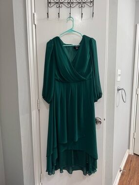 Ever Pretty Emerald Green Wrap-Front High-Low Dress